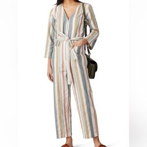 Madewell Zip-Front Tie-Waist Jumpsuit Sz 14